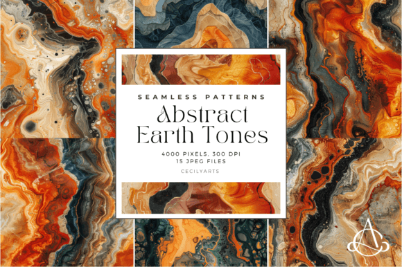 Abstract Earth Tones Seamless Patterns