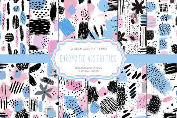 Aesthetic Brushstrokes Seamless Patterns
