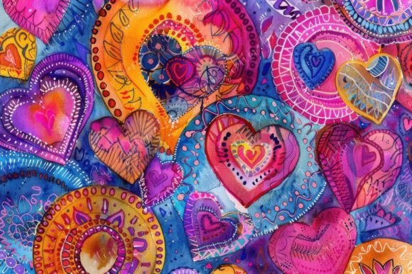 Colorful Heart Patterns: Strategic Use in Design and Branding