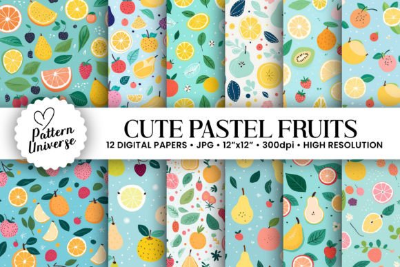Cute Pastel Fruits Seamless Patterns: A Versatile Design Asset for Creative Projects