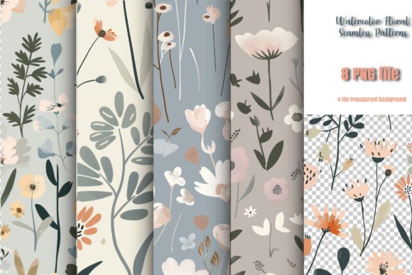 Floral Abstract Patterns Digital Paper