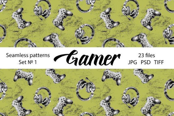 Gamer Seamless Patterns JPG PSD TIFF: A Creative Resource for Designers and Creators