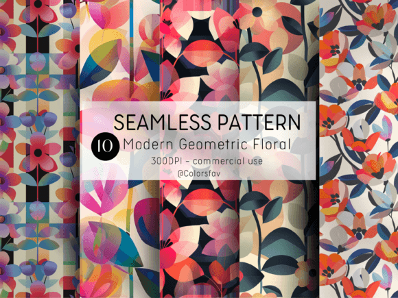 Modern Floral and Geometric Patterns Set: A Creative Tool for Contemporary Design