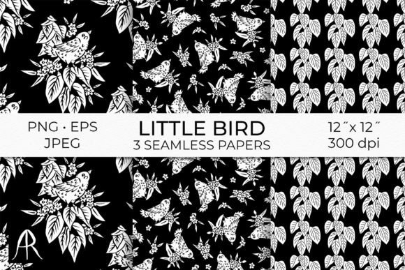 Monochrome Birds and Flowers Patterns: A Timeless Design Element