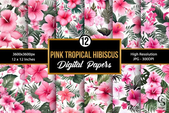 Pink Tropical Hibiscus Seamless Patterns: A Vibrant Addition to Creative Projects