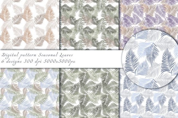 Seasonal Leaves Seamless Patterns Set