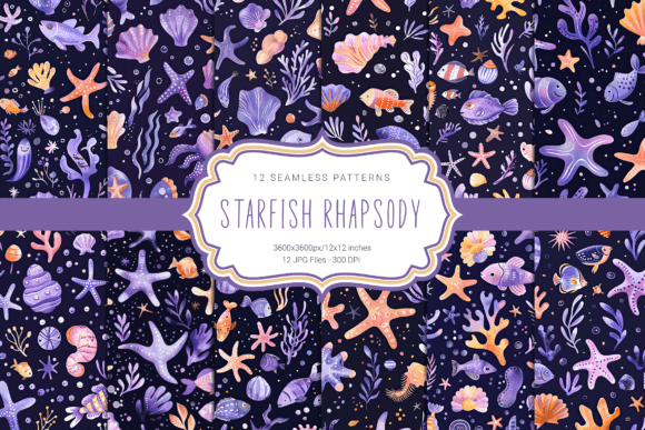 Starfish Rhapsody Seamless Patterns: A Versatile Design Asset for Creative Professionals
