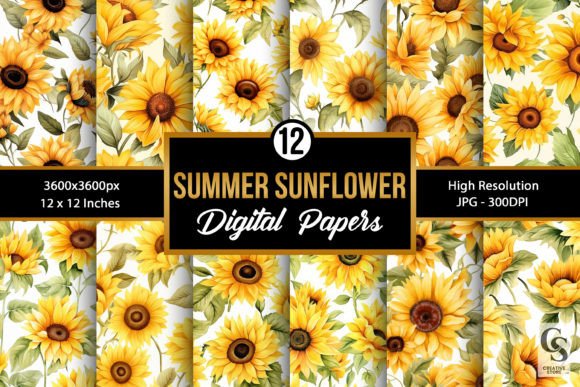 Summer Sunflowers Seamless Patterns: A Versatile Resource for Creative Projects