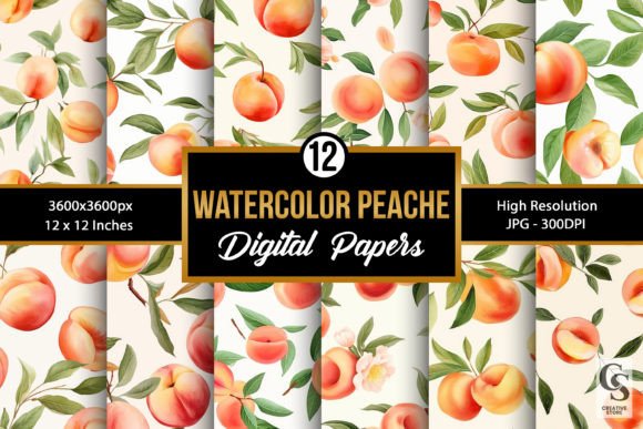Watercolor Peaches Seamless Patterns: A Versatile Design Resource for Creative Projects