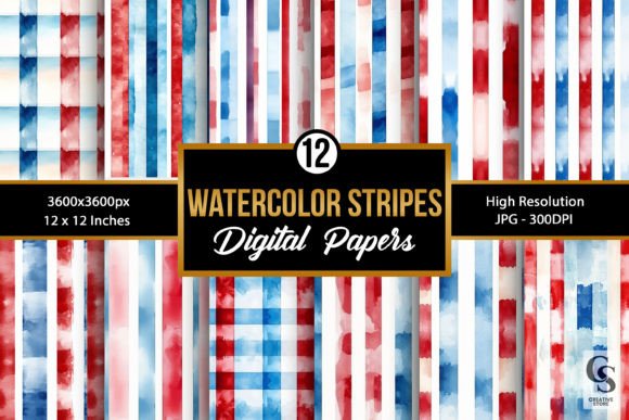 Watercolor Red Blue Stripes Patterns: A Versatile Tool for Modern Creativity and Design