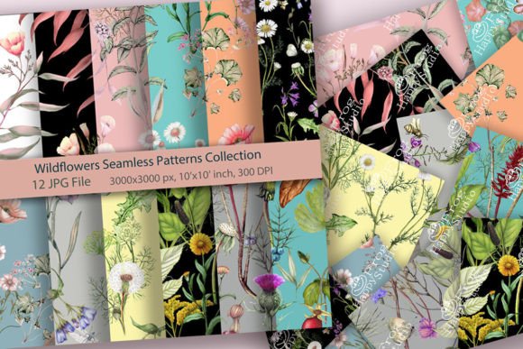 Wildflowers Seamless Patterns Collection: A Versatile Resource for Design and Creativity