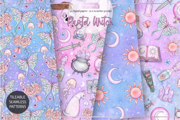 Witchy Seamless Patterns: A Versatile Design Resource for Creators and Professionals